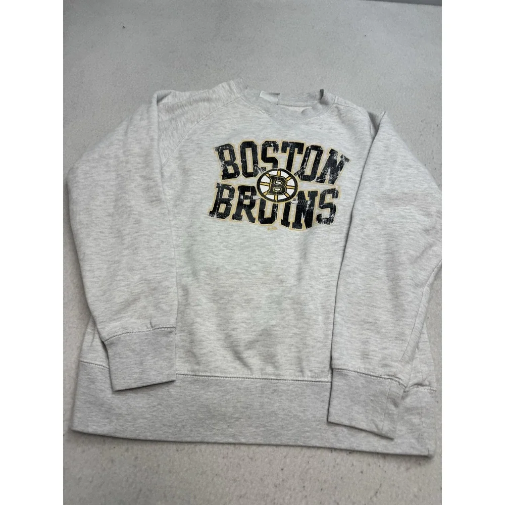 Boston Bruins Sweatshirt Mens Large Gray NHL Hockey Crewneck Knights Apparel